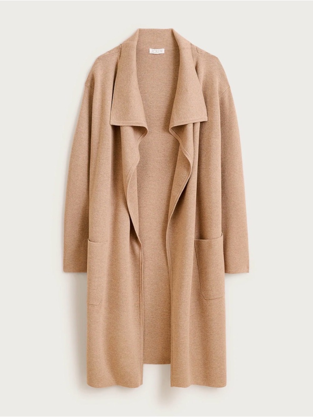 J. Crew Shawl Collar Sweater Blazer Tan Size XS Minimalist